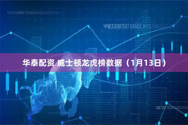 华泰配资 威士顿龙虎榜数据（1月13日）
